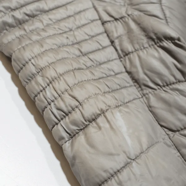 BARBOUR International Endo Baffle Fibre Down Black Streak Quilted Coat Grey Womens UK 10