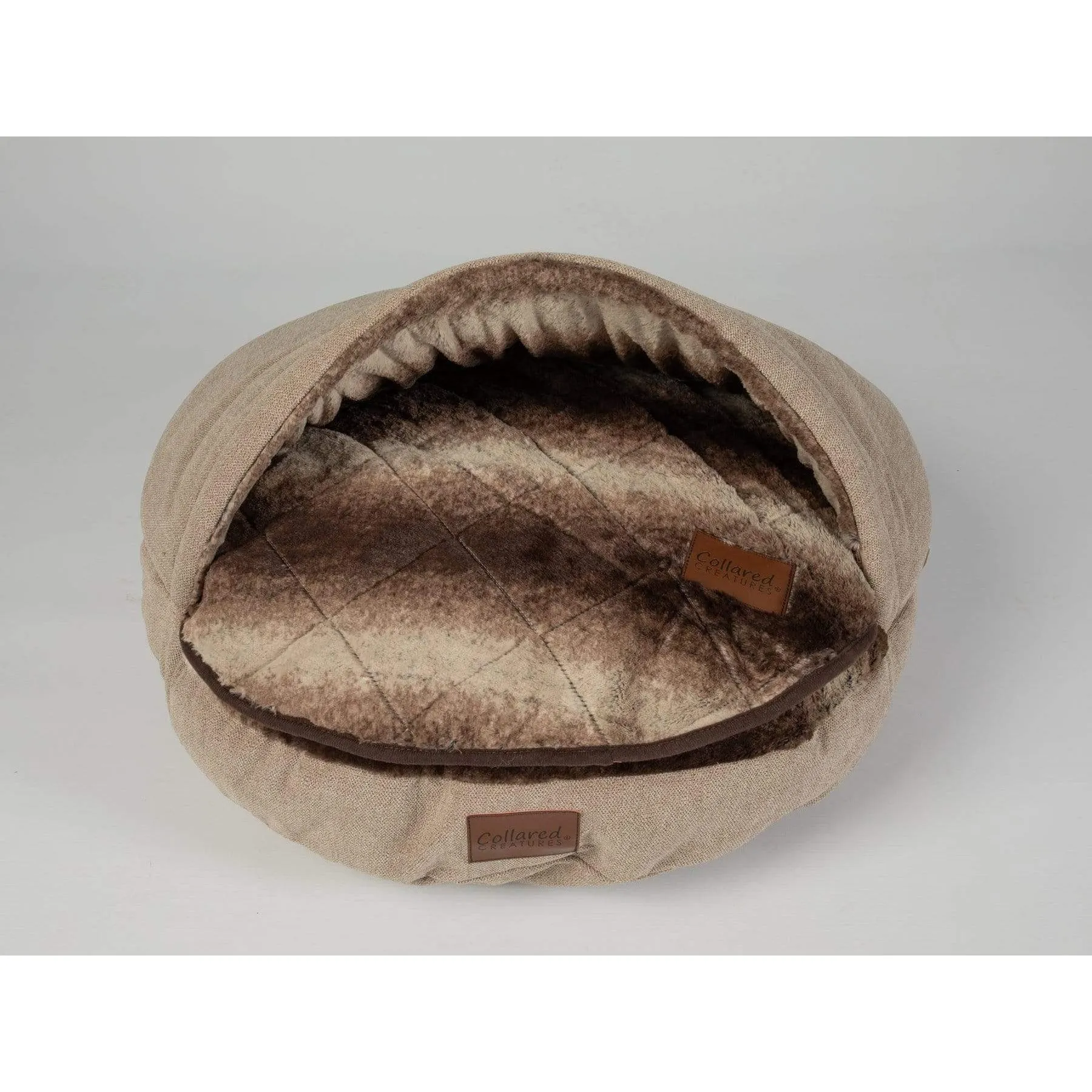 Collared Creatures - Luxury Brown Faux Fur Cave Bed Dog Blanket