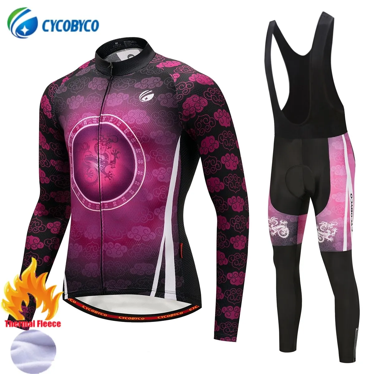 Cycobyco Winter Thermal Fleece Cycling Jersey Bike Clothes Wear Bicycle Clothing Set Long Sleeve Maillot Ropa Ciclismo Invierno