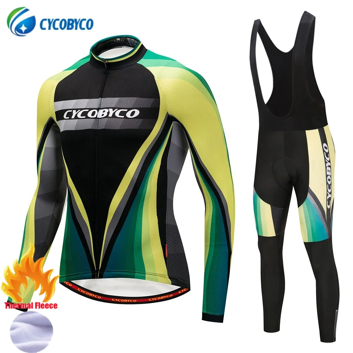 Cycobyco Winter Thermal Fleece Cycling Jersey Bike Clothes Wear Bicycle Clothing Set Long Sleeve Maillot Ropa Ciclismo Invierno