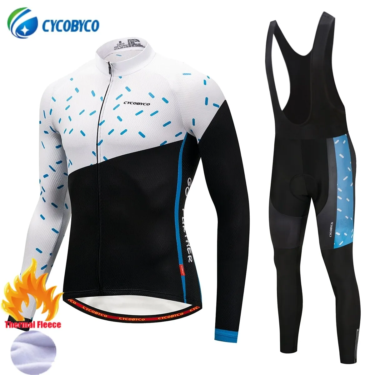 Cycobyco Winter Thermal Fleece Cycling Jersey Bike Clothes Wear Bicycle Clothing Set Long Sleeve Maillot Ropa Ciclismo Invierno