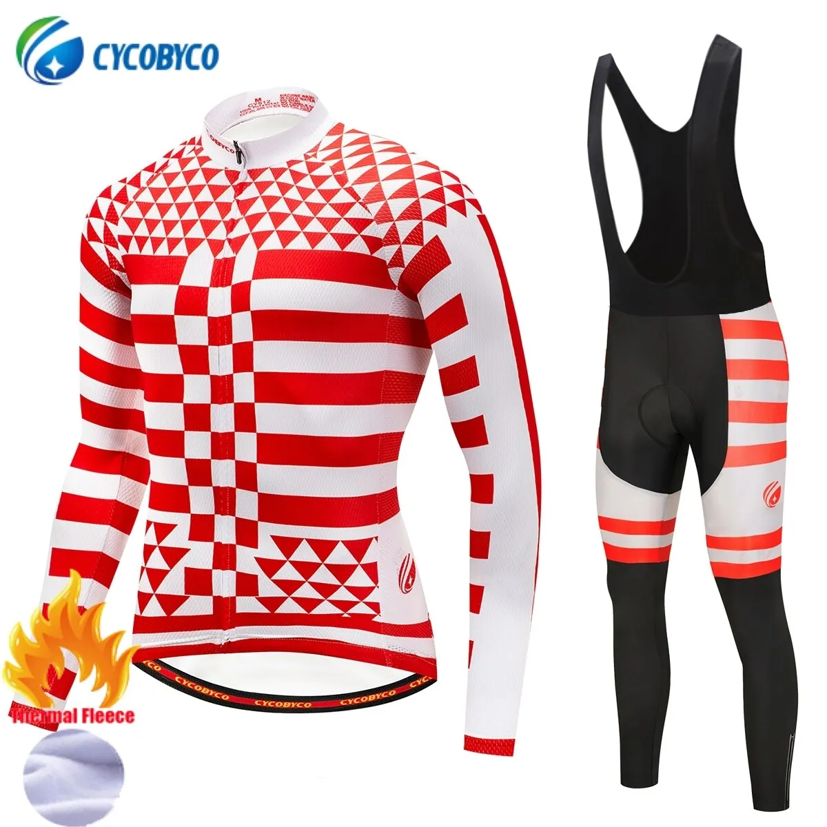 Cycobyco Winter Thermal Fleece Cycling Jersey Bike Clothes Wear Bicycle Clothing Set Long Sleeve Maillot Ropa Ciclismo Invierno
