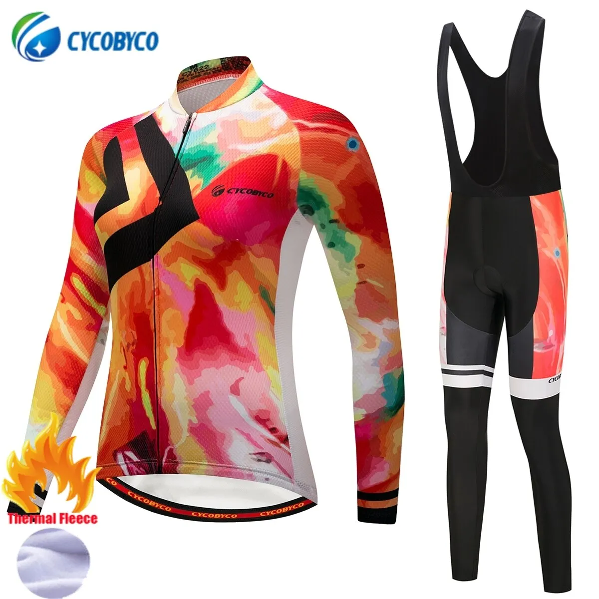 Cycobyco Winter Thermal Fleece Women Cycling Jerseys Mountain Bike Bicycle Uniform Long Sleeve Cycling Clothing Best Gel Pad