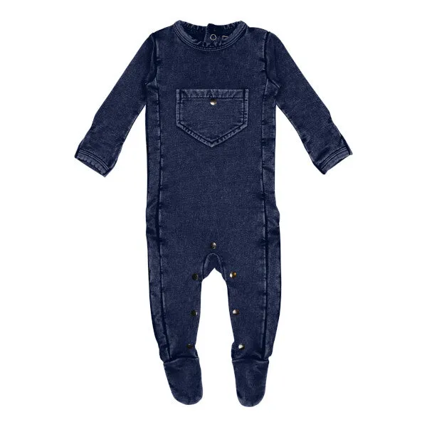 Faux Denim Footies