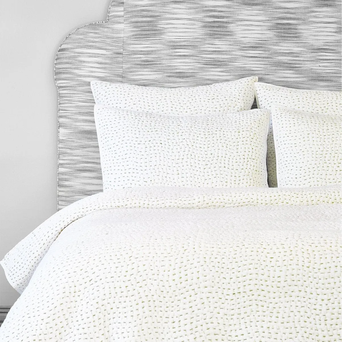 Hand Stitched Moss Quilted Coverlets by John Robshaw