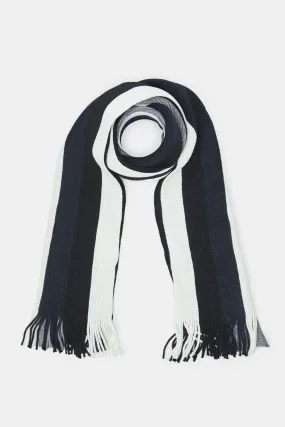 Men Navy And Grey Single Classic Scarf