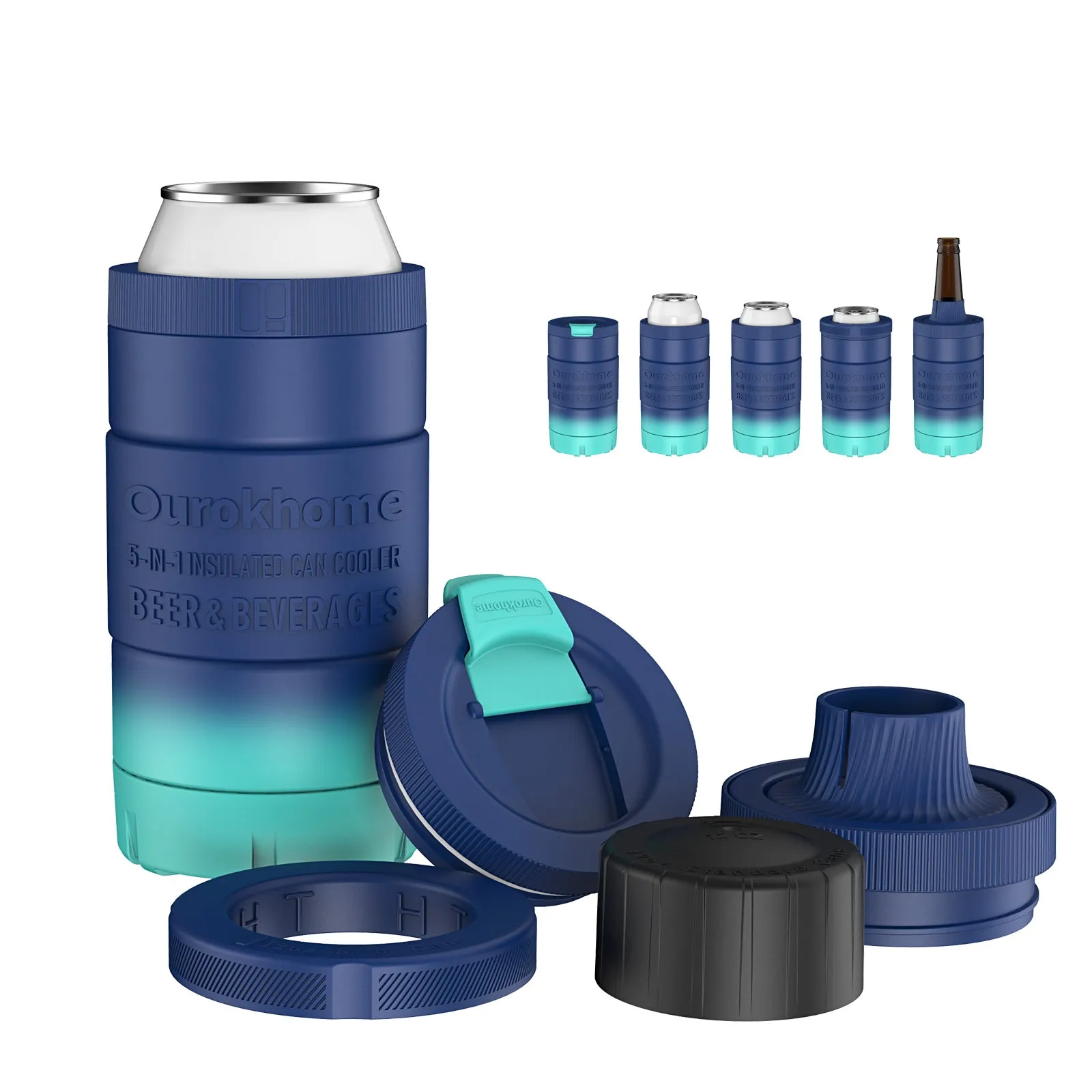 Ourokhome 5 in 1 Can Cooler with Lid