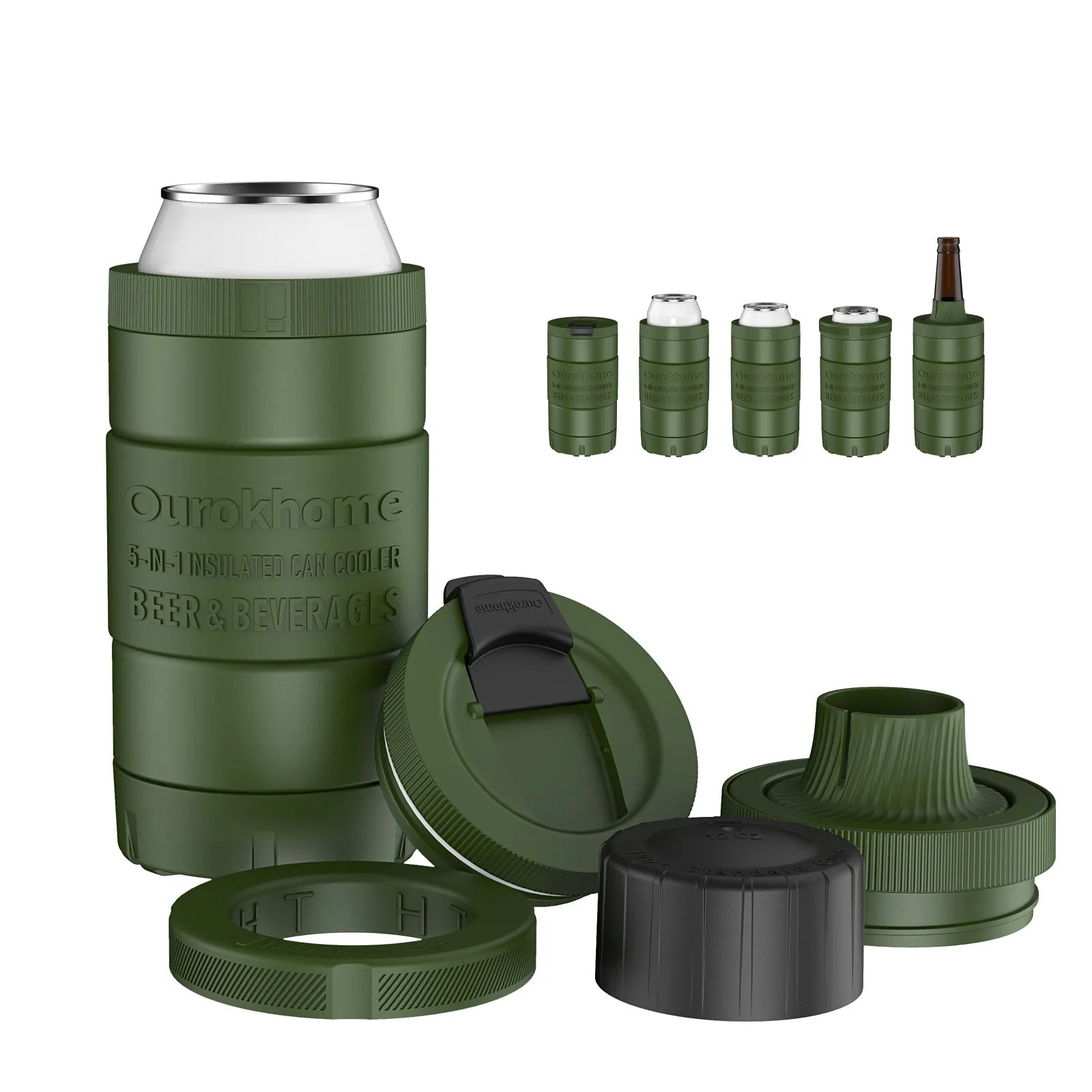 Ourokhome 5 in 1 Can Cooler with Lid