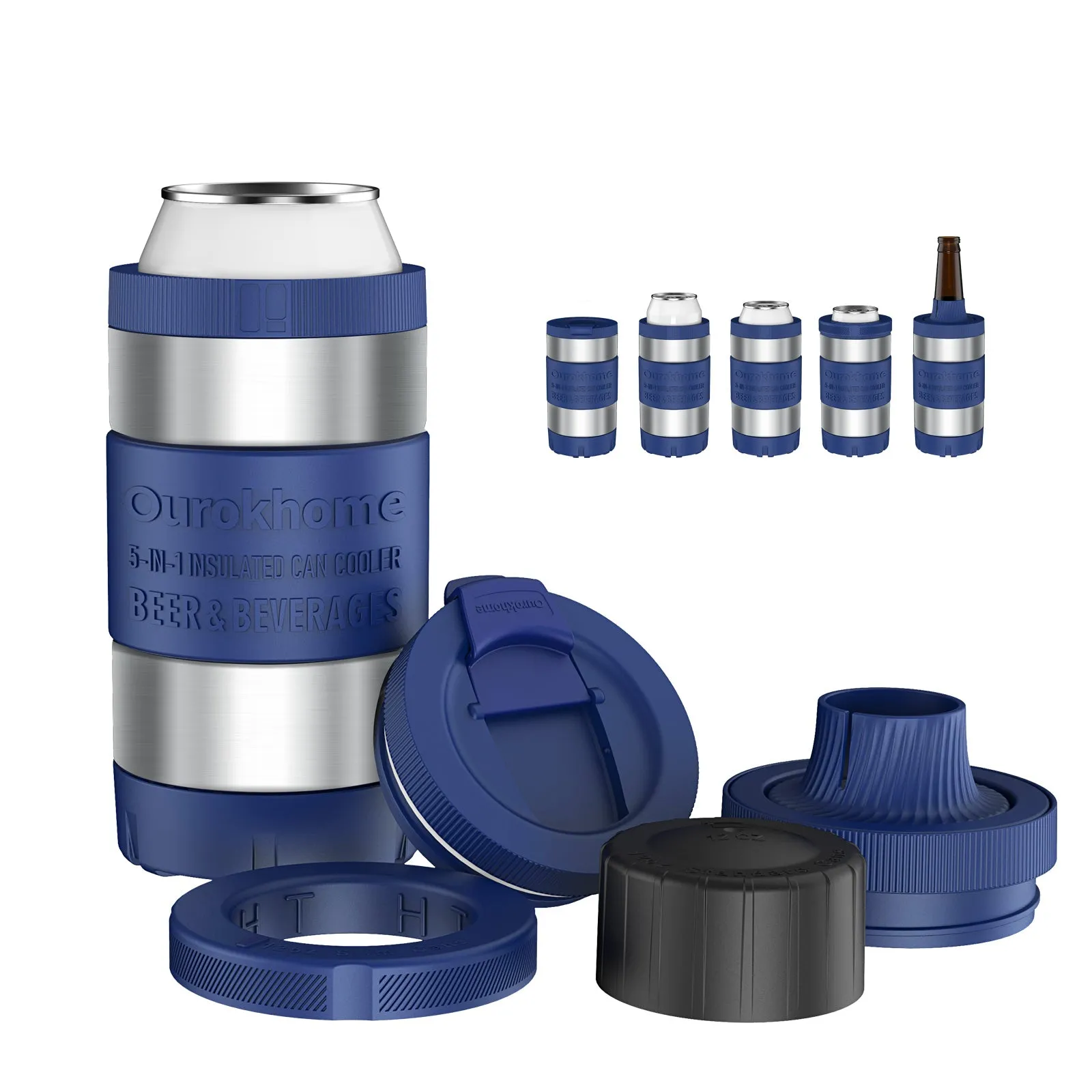 Ourokhome 5 in 1 Can Cooler with Lid