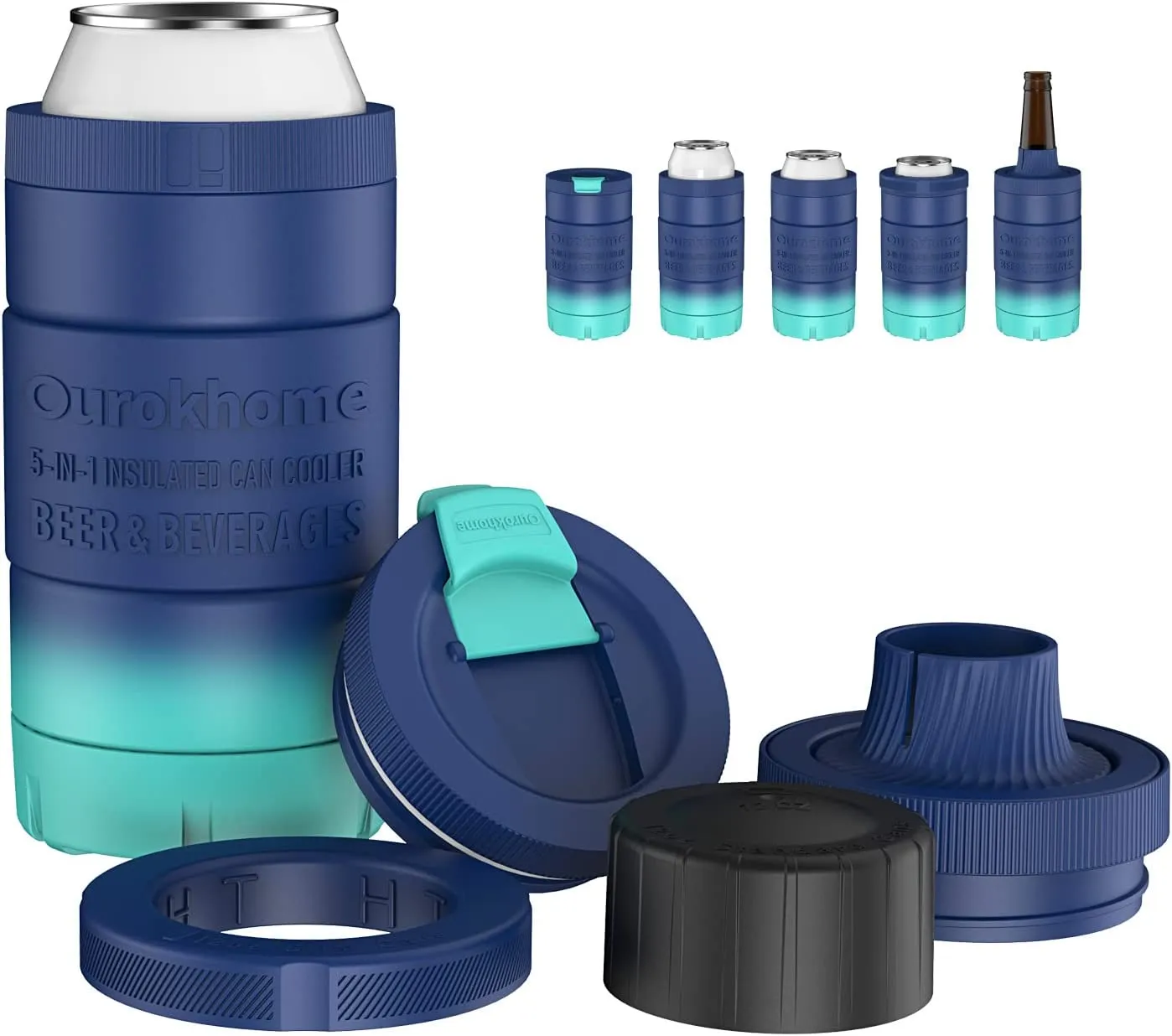 Ourokhome 5 in 1 Can Cooler with Lid