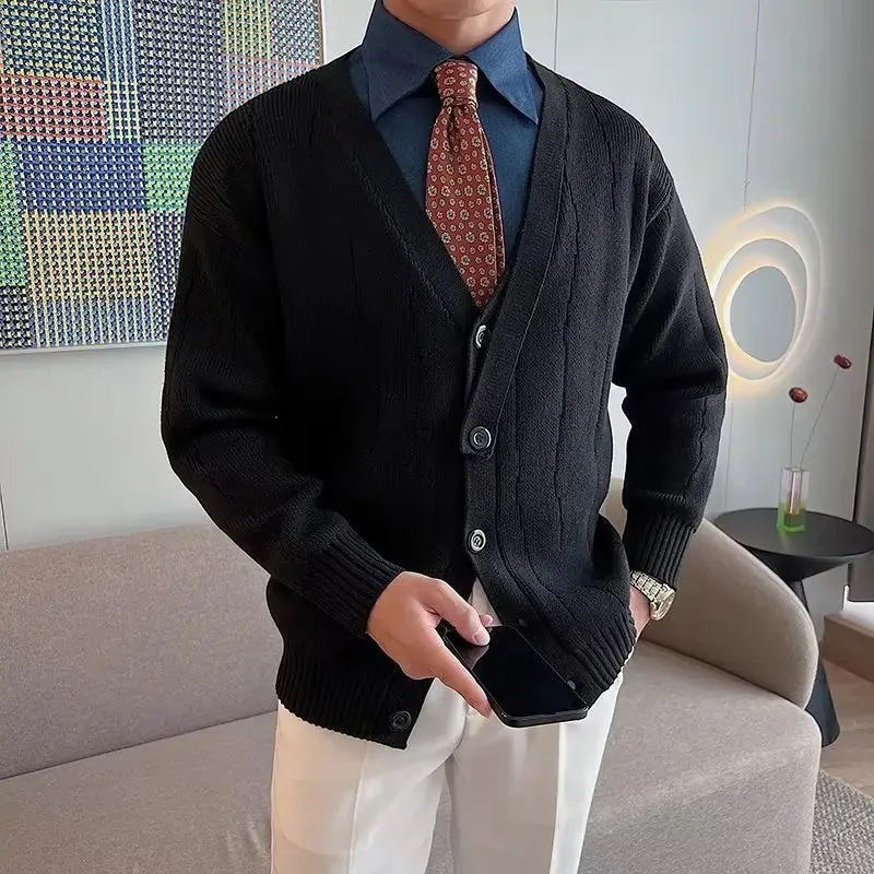 Retro v-shape winter cardigan