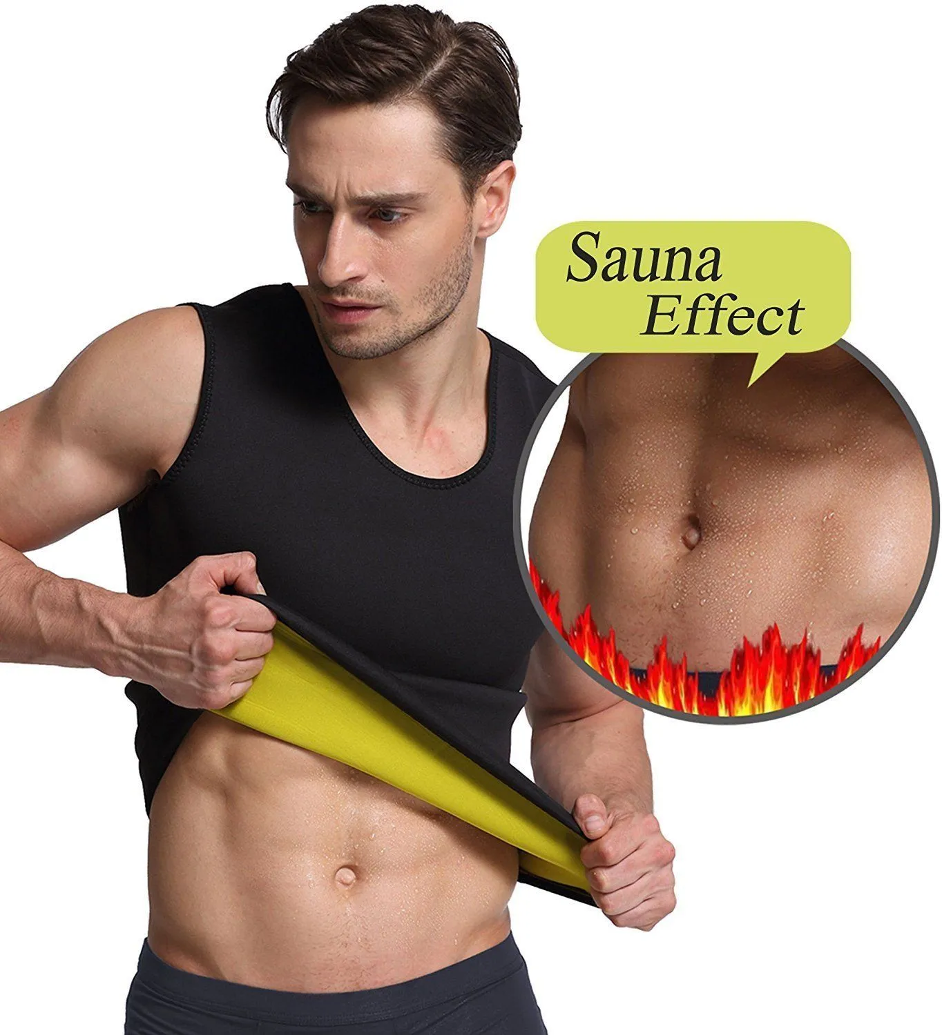 SculptSweat® Men's Sauna Vest Waist Shaper ~ Burn Stomach Fat!