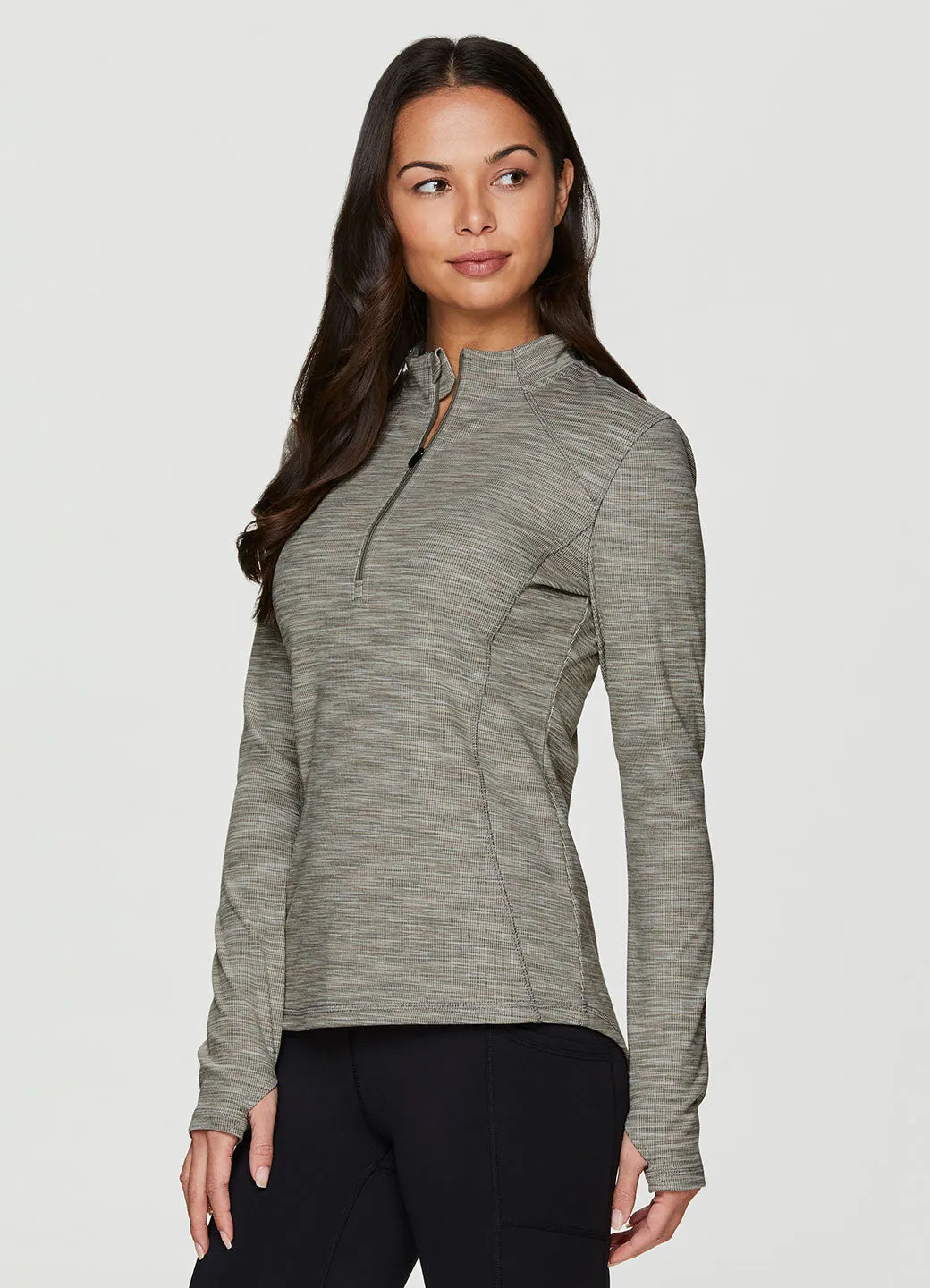 Stoneridge 1/4 Zip Striated Mock Neck Pullover