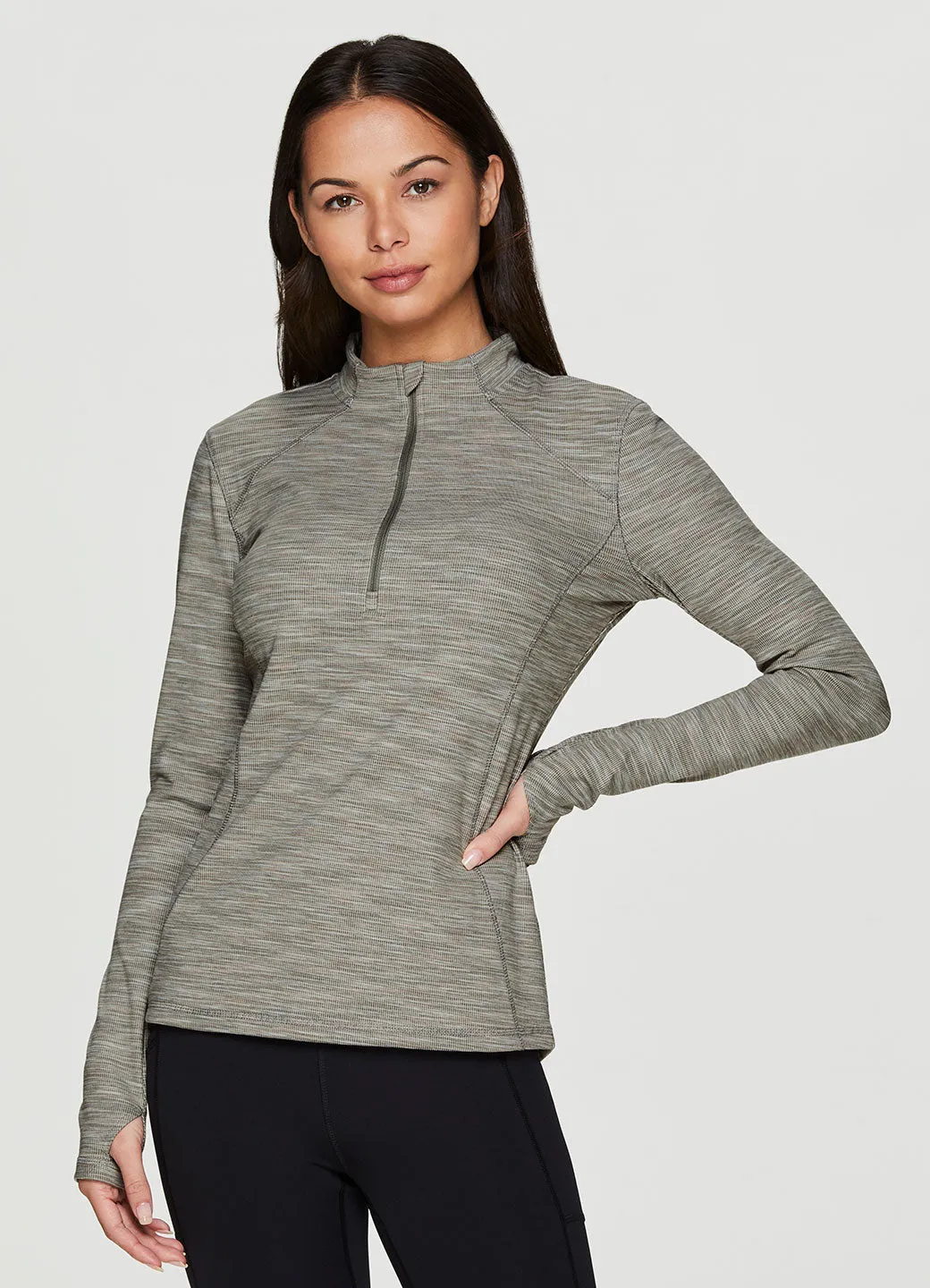 Stoneridge 1/4 Zip Striated Mock Neck Pullover