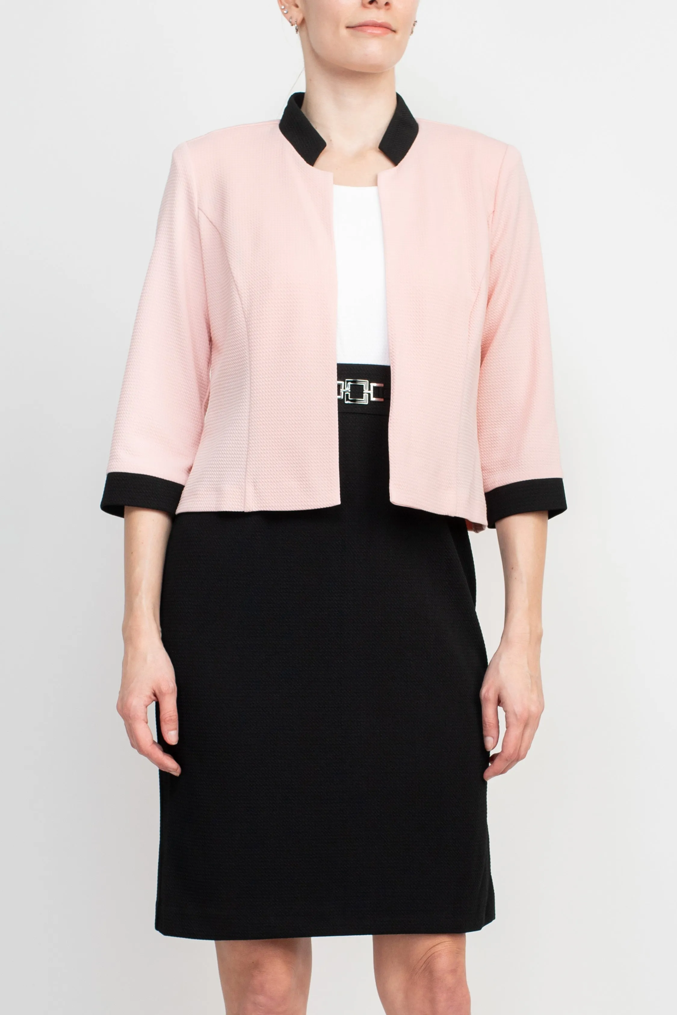 Studio One Jewel Neck Sleeveless Pull Over With 3/4 Sleeve Jacket