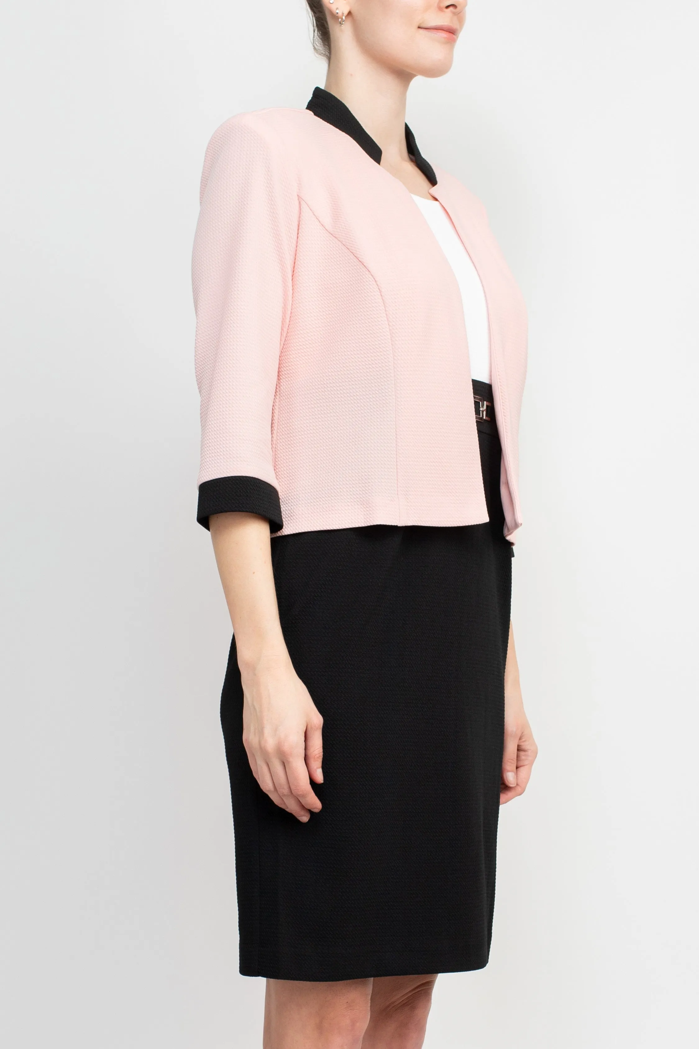 Studio One Jewel Neck Sleeveless Pull Over With 3/4 Sleeve Jacket