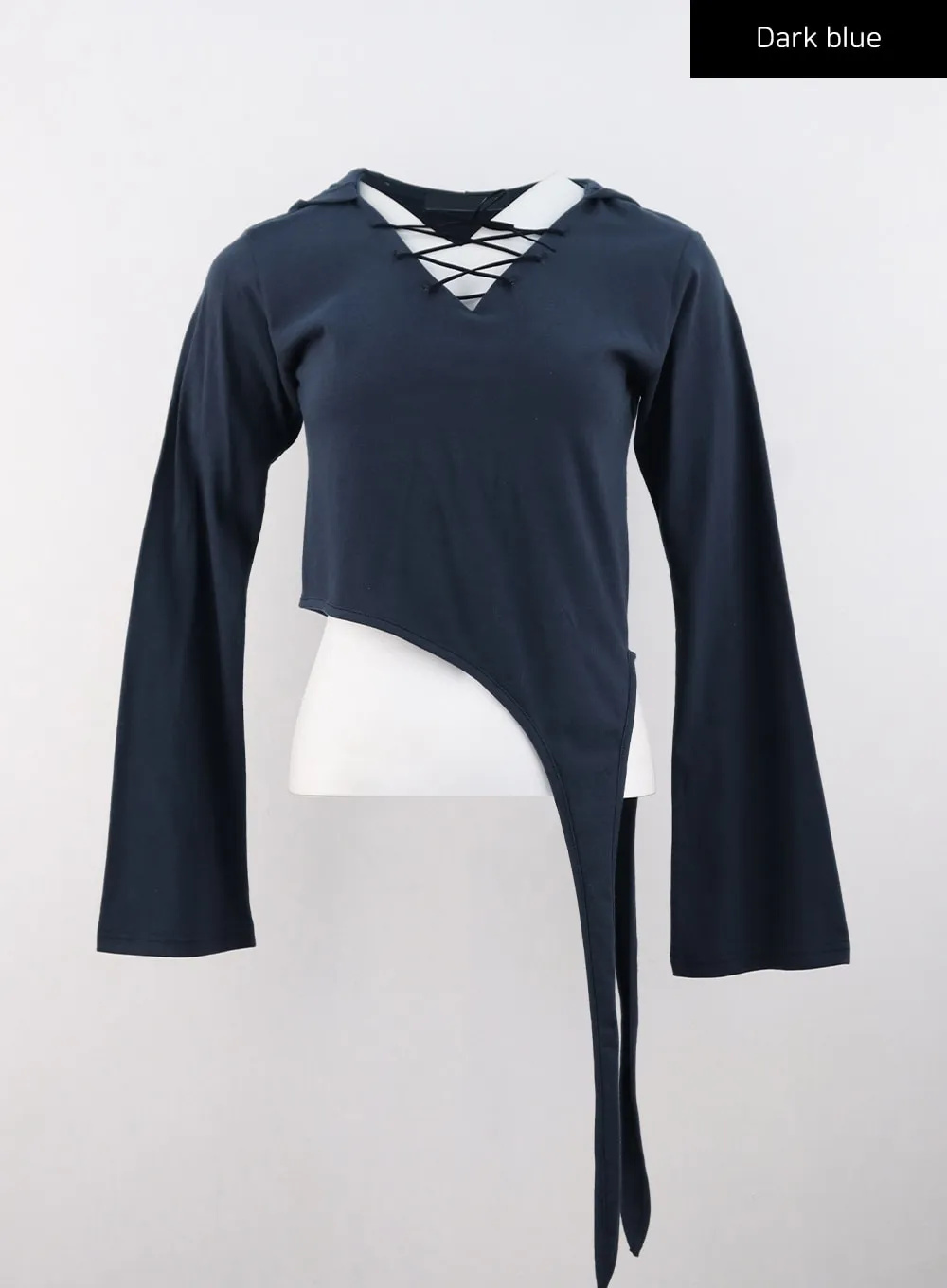 Unbalanced Hem V-Neck Hoodie CS308