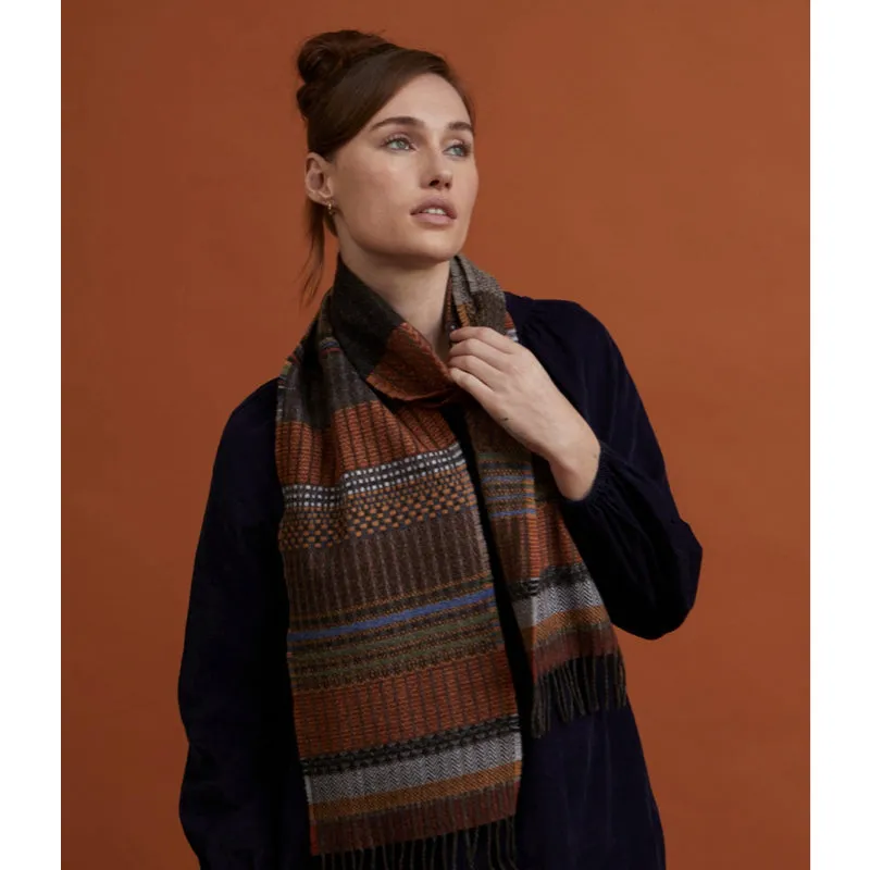 Wallace and Sewell Merino Lambswool Wainscot Rust Scarf
