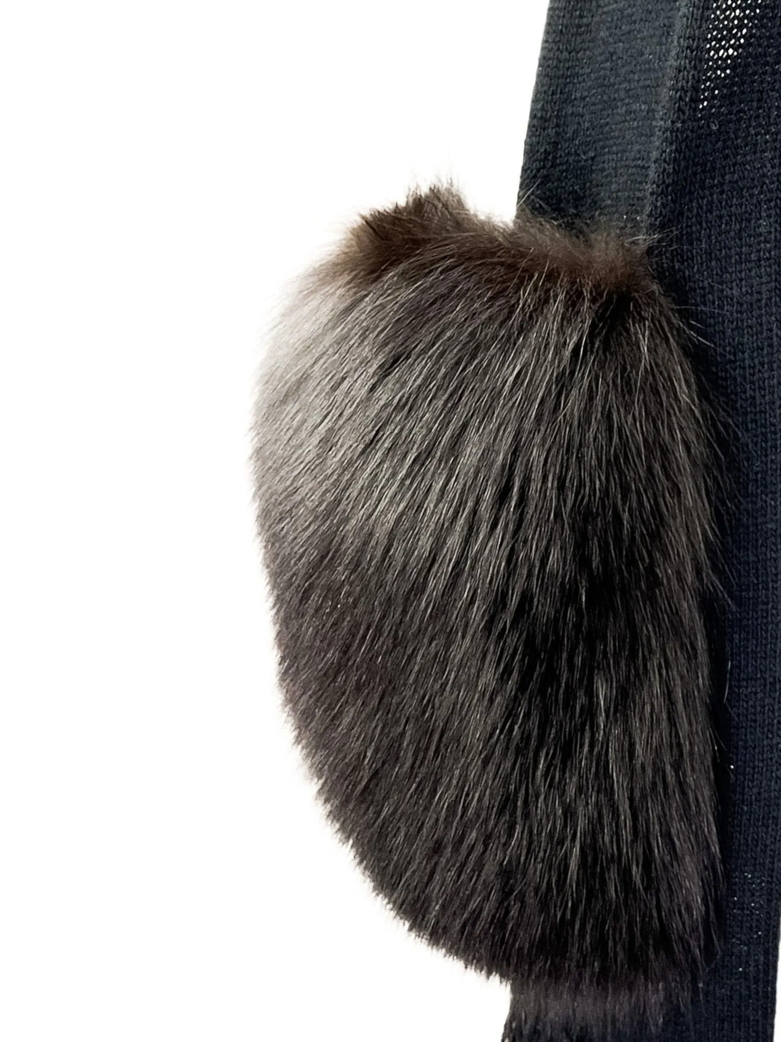 Wool Scarf With Fur Pockets
