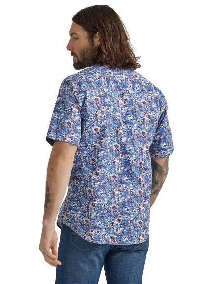 Wrangler Men's 20x Comp Short Sleeve Print Watercolor Violet: XXL Shirt